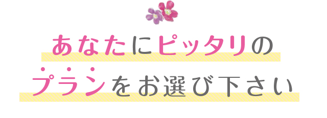 あなたにピッタリなプランは?