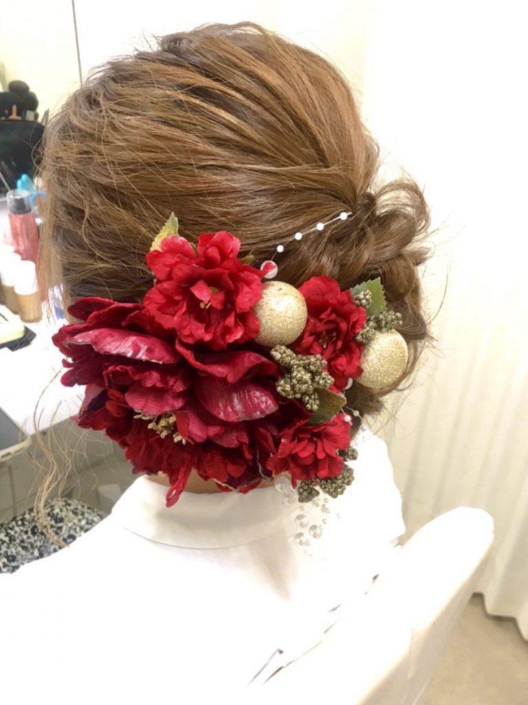 成人式 振袖 ヘアスタイル 髪飾り 松葉blog お綺楽日記